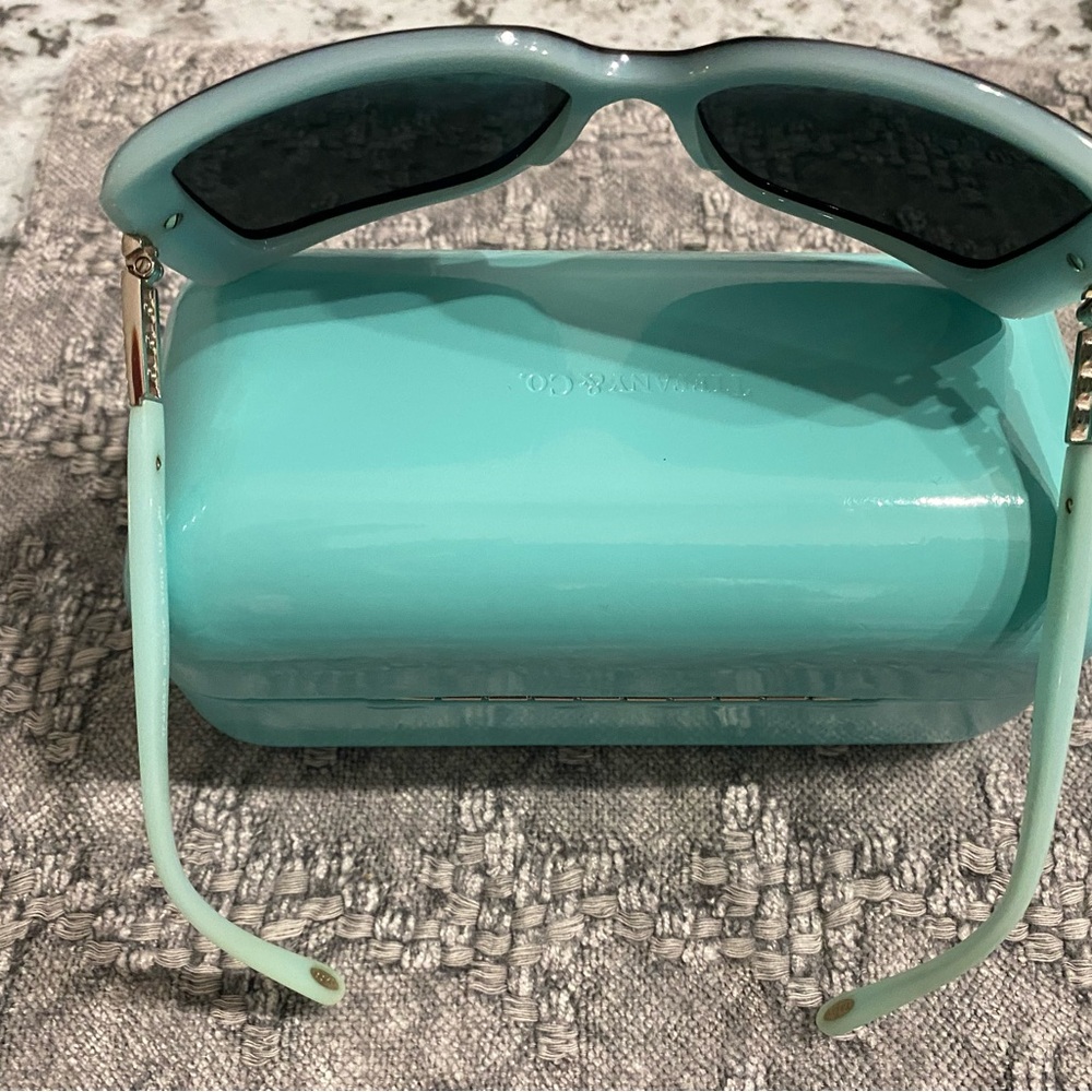 Tiffany & Co. Light Blue Women's Sunglasses with Crystal-Embellished Arms - Picture 5 of 13